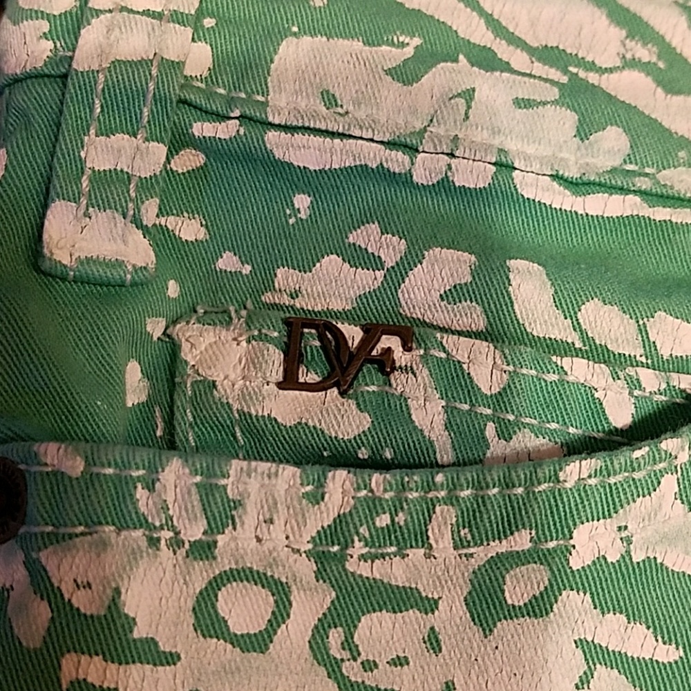 DVF Current Elliott mint print jeans - 28 EUC - Picture 5 of 6